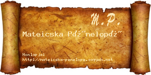 Mateicska Pénelopé névjegykártya